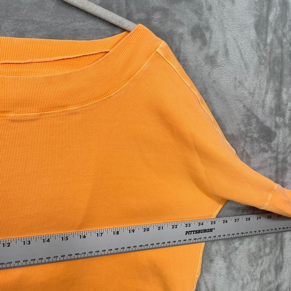 Free People FP Movement Simply Layer Shirt Small Orange Ribbed L/S Oversized - Picture 7 of 8